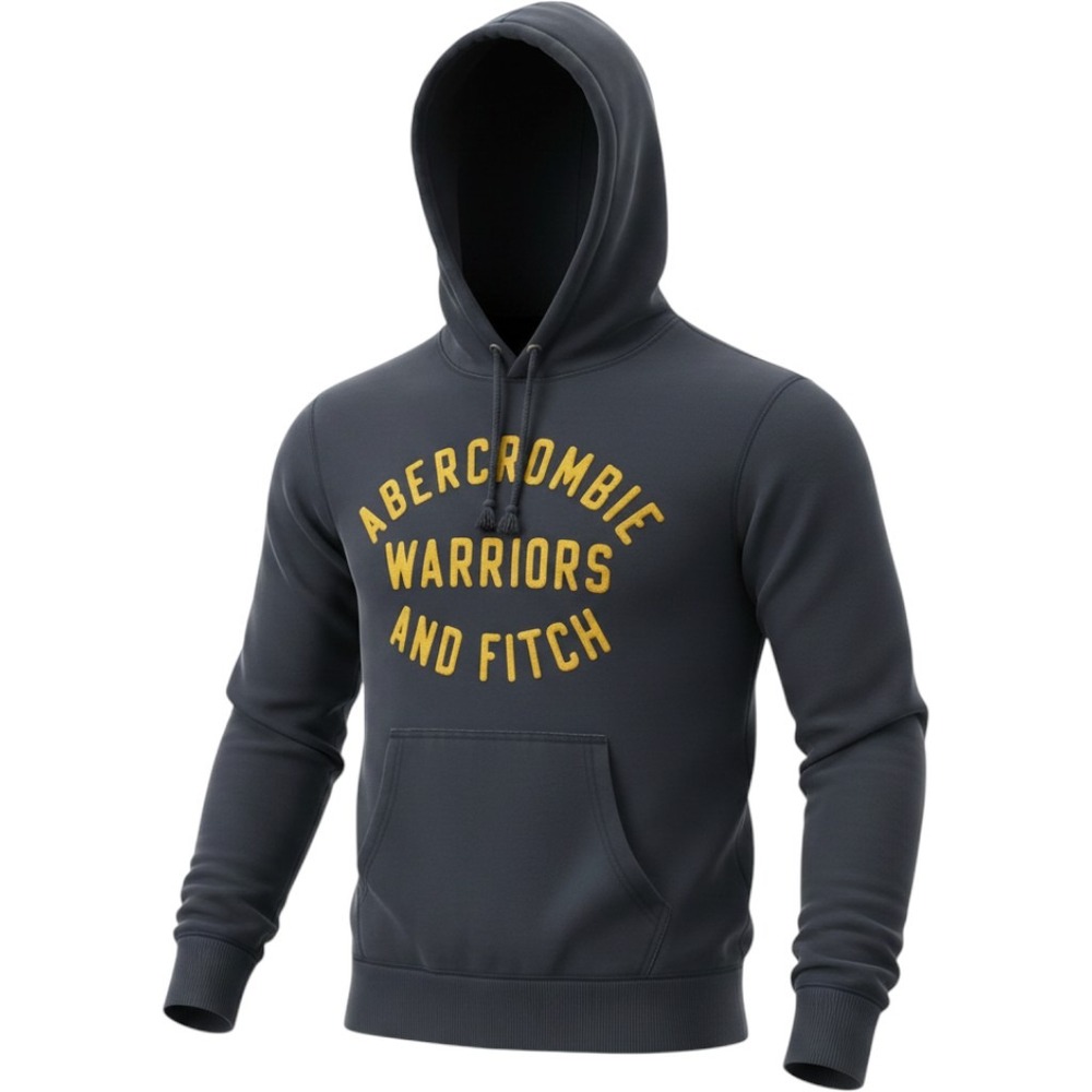 Abercrombie & Fitch Thrashed Grunge Warriors Hoodie‎ Sweatshirt Faded Blue Sz S